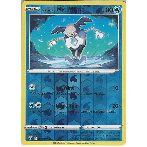 Pokemon Trading Card Game Galarian Mr Mime Reverse Holo