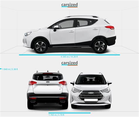 JAC Refine S3 2016 2019 Dimensions Side View