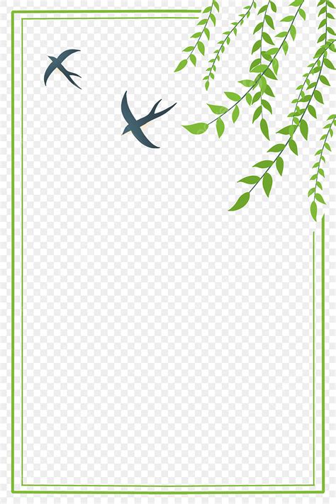 Greenery Border White Transparent Spring Greenery Border Frame Plant