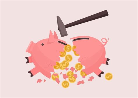 Piggy bank broken by hammer 1234047 Vector Art at Vecteezy