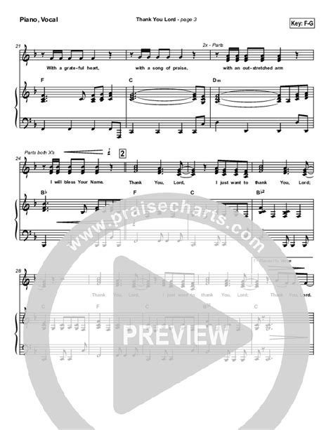 Thank You Lord Sheet Music Pdf Don Moen Praisecharts