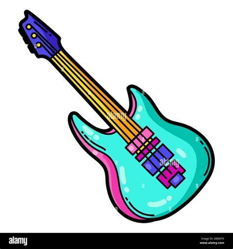 Ilustración de la guitarra eléctrica musical de dibujos animados Imagen