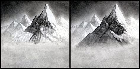 How To Draw A Realistic Landscape, Draw Realistic Mountains, Step by ...