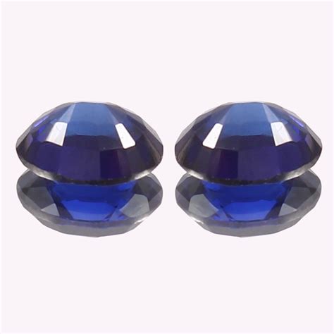 Aaa Natural Flawless Ceylon Blue Sapphire Oval Loose Gemstone Cut Pair