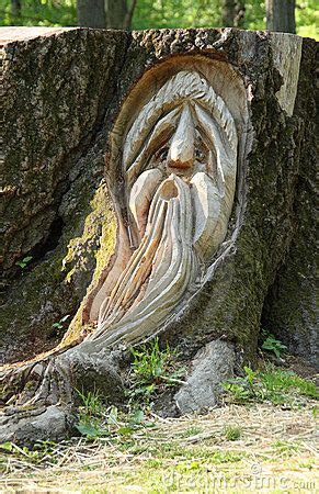 Tree Trunk Faces Carved Wood Face Royalty Free Stock Photo Image