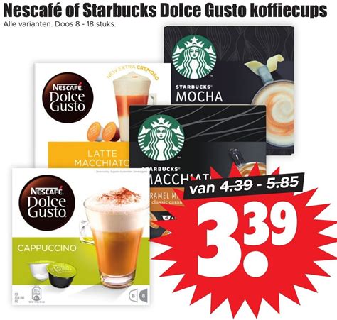 Nescaf Of Starbucks Dolce Gusto Koffiecups Aanbieding Bij Dirk