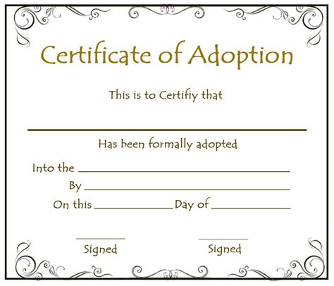 Adoption Certification Template Free Word Templates