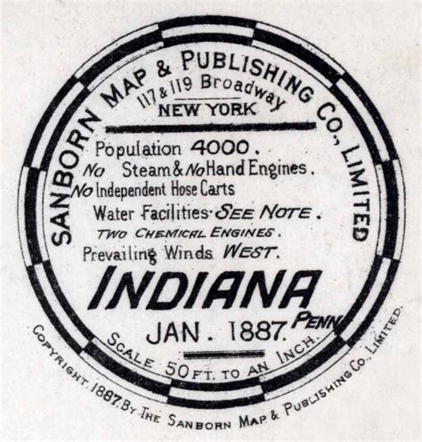 1887 Town Map Of Indiana County Pennsylvania Etsy