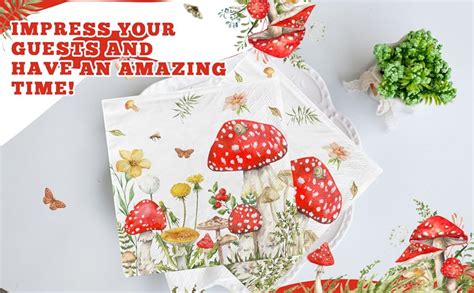 Amazon Pcs Mushroom Paper Napkins Mushroom Guest Napkins