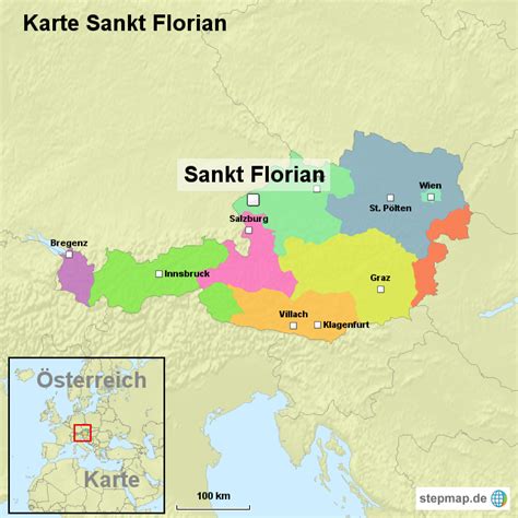 StepMap Karte Sankt Florian Landkarte für Österreich