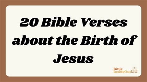 20 Bible Verses about the Birth of Jesus (With Commentary) - Bible InsideOut