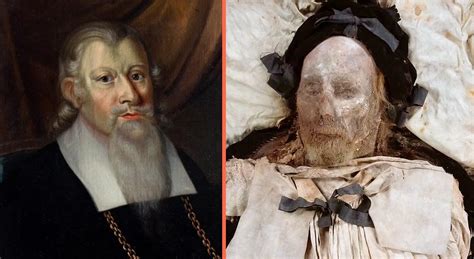 Bishop Winstrup Side By Side With His Portrait And His Preserved Body