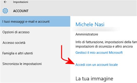 Passare Da Account Microsoft A Account Locale In Windows 10 IlSoftware It