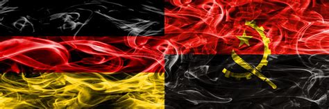 Germany Vs Angola Smoke Flags Placed Side By Side German And An Stock