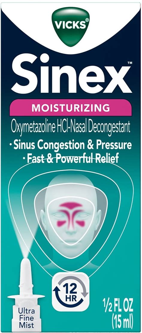 Vicks Sinex Moisturizing Nasal Decongestant Ultra Fine Mist 0 5 Oz Pack Of 6