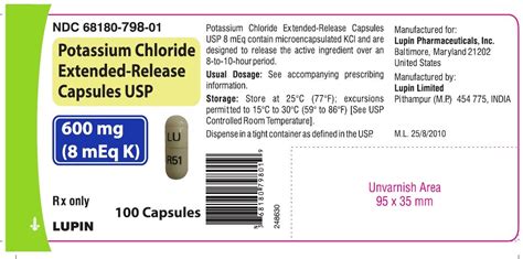 Potassium Chloride Capsules: Package Insert - Drugs.com