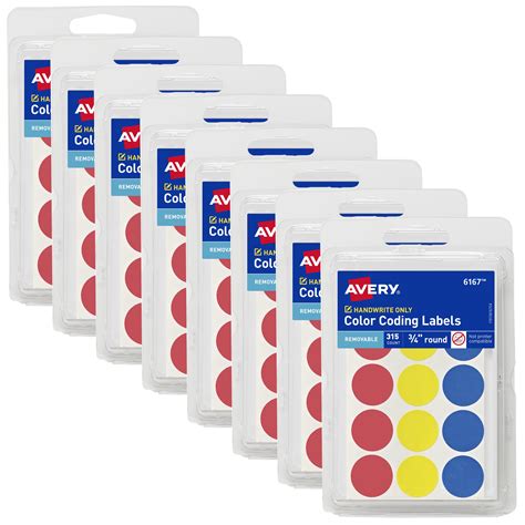 Avery Color-Coding Removable Labels, 3/4 Inch Round Labels, Assorted ...