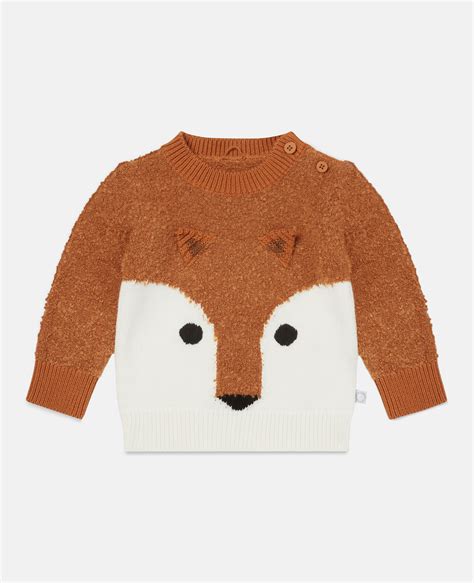 Baby White Fox Knit Intarsia Jumper Stella Mccartney Au