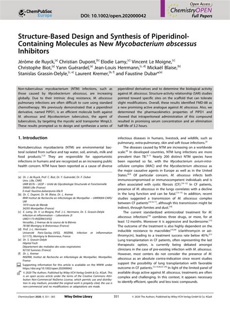 Pdf Structure‐based Design And Synthesis Of Piperidinol‐containing