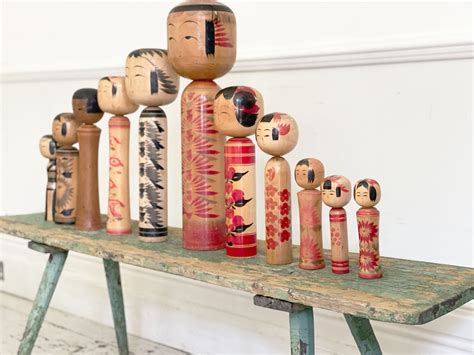 Vintage Japanese Kokeshi Dolls Streett Marburg