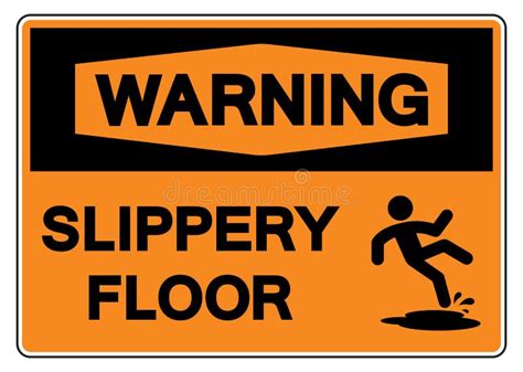 Warning Slippery Floor Symbol Vector Illustration Isolate White