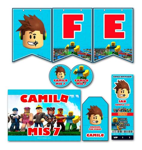 Kit Imprimible Roblox Souvenirs Cotillón y Fiestas en Mercado Libre