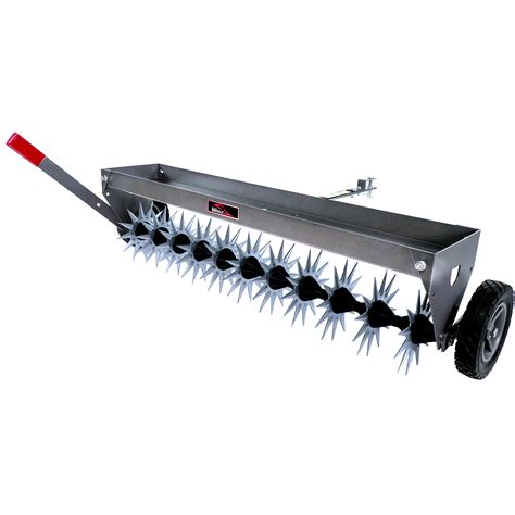 Brinly Hardy 40in Tow Behind Spike Aerator Gunmetal With Wheels