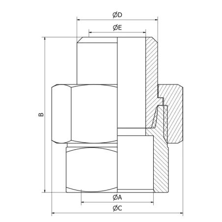 Raccord Union Pi Ces Lisse Femelle Ecrou Octogonal Filetage Gaz