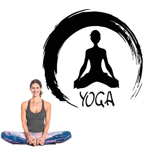 Yoyoyu Yoga Wall Vinyl Decal Yoga Lotus Pose Wall Sticker Yoga Studio