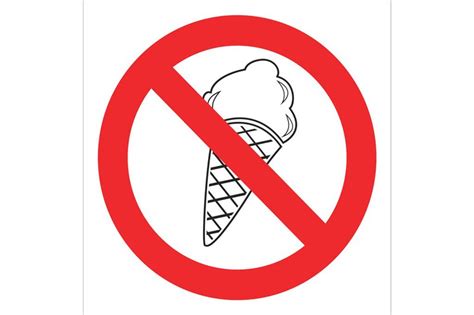 Se Al Prohibido Solo Pictograma Prohibido Comer Helados Racnet