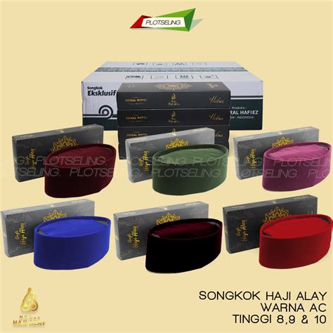 Jual Songkok Haji Alay Ac Warna Tinggi Peci Sholat Merah Maroon Biru