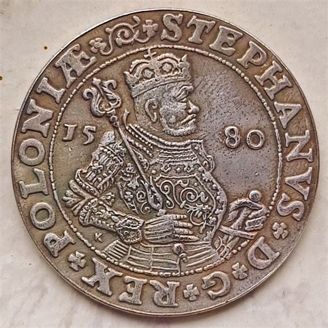 Stara Moneta Polska Talar Stefan Batory 1580 rok Kłodawa Licytacja