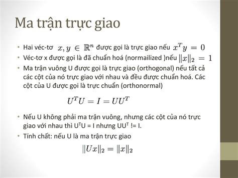 Ma Trận Trực Giao Là Gì