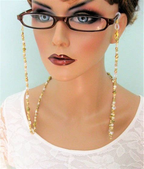 Eyeglass Chain Gold Glasses Chain Beaded Eyeglass Chain Etsy