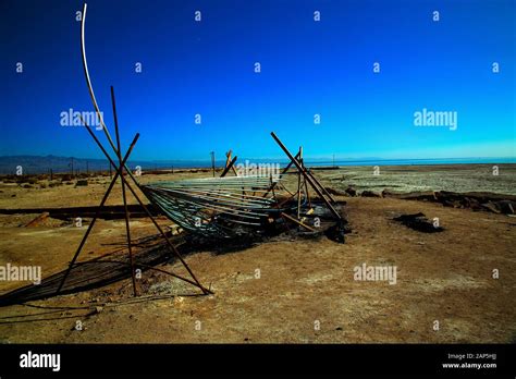 Bombay Beach California USA east shore of the Salton Sea. Bombay Beach ...