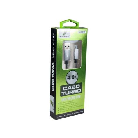 Cabo Carregador Turbo V8 Conector Soldado A Laser 4 0 Blindado Inox X