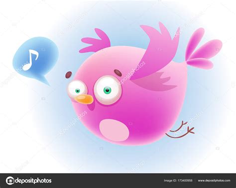 Flying Tweeting Bird Stock Vector Image By Real Illusuion