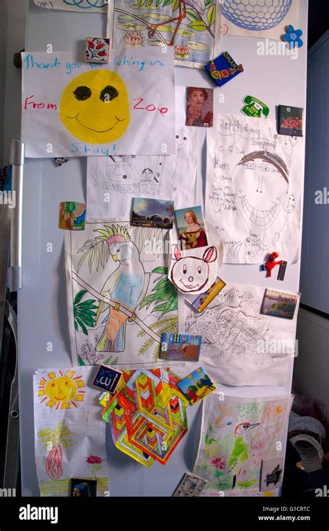 Kids Drawings Fridge Hi Res Stock Photography And Images Alamy