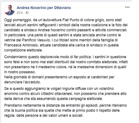 Ottaviano Libelli Calunniosi Il Sindaco Capasso Sporge Denuncia