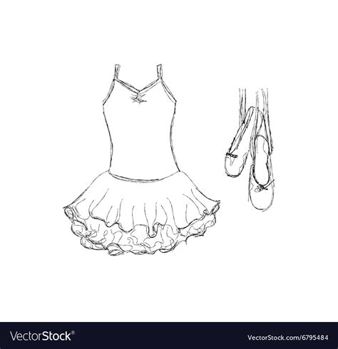 Hand Drawn Ballet Tutu And Shoes Royalty Free Vector Image