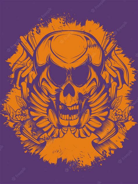 Premium Vector | Vintage skull tattoo design