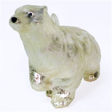 Glass Walking Polar Bear Ornament T Trove Asian Decor