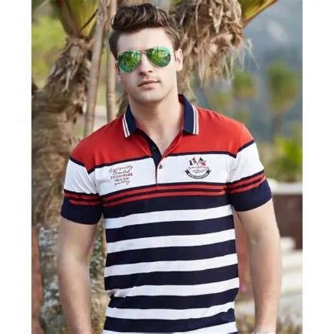 Stripes Cotton Mens Polo T Shirt At Rs 199 Piece In Tiruppur Id