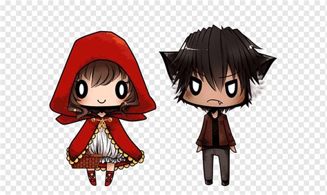 Caperucita Roja Capucha Grande Lobo Malo Chibi Dibujo Animado Rubí