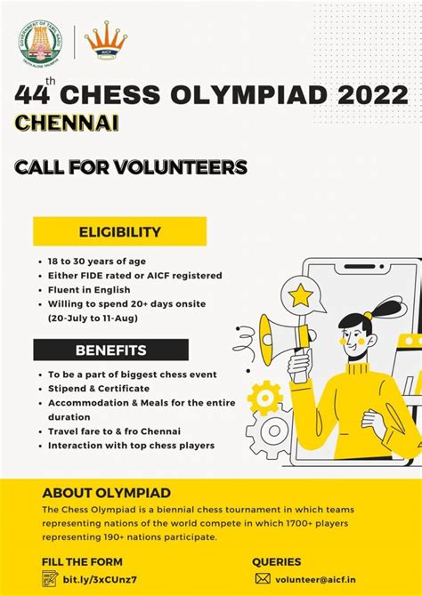 Tamil Nadu State Chess Association | Call for Volunteers for Chess ...