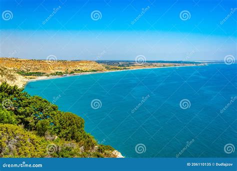 Kourion beach on Cyprus stock image. Image of seaside - 206110135