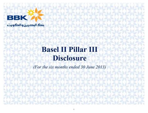 Basel II Pillar III Disclosures - BBK