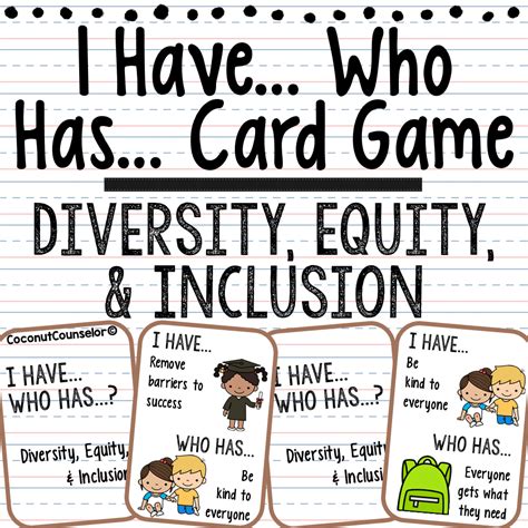 Diversity Equity Inclusion I Have Who Has Card Game Made By Teachers