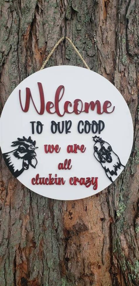 Funny Farm Welcome Door Hanger Welcome To Our Coop Door Etsy Door