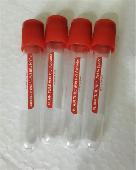 Plastic Red Ml Blood Collection Clot Activator Tube At Rs Piece In